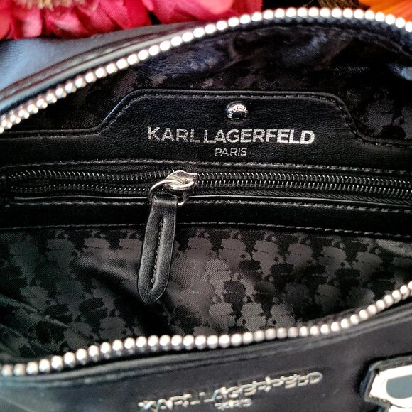 Karl Lagerfeld Paris Amour Black Nylon Belt Bag – Karl Cartoon Appliqué NWOT - Picture 6 of 6